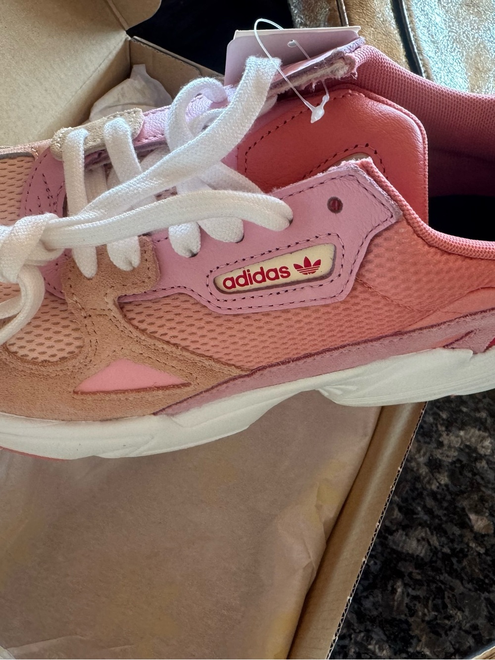 adidas women’s ' Pink Lace-Up falcon Sneakers BNWB